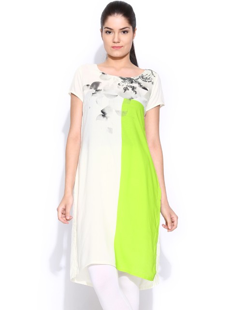 

W Women Off-White & Green Kurta