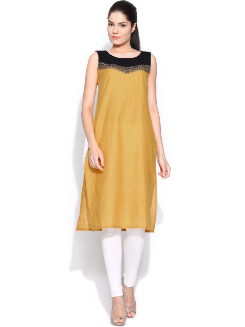 

W Women Mustard Yellow Kurta