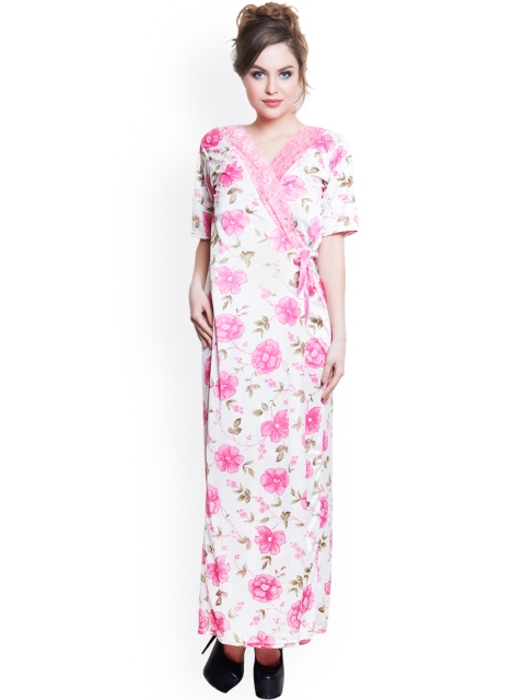 

Clovia Pink Maxi Nightdress with Robe NSM293P22O