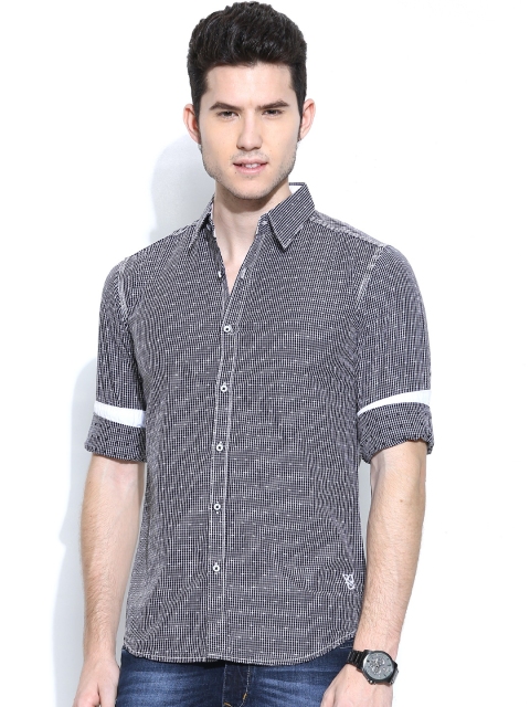 

Riot Black & White Checked Casual Shirt