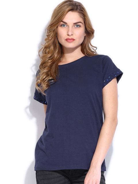 

Tokyo Talkies Women Navy T-shirt, Navy blue