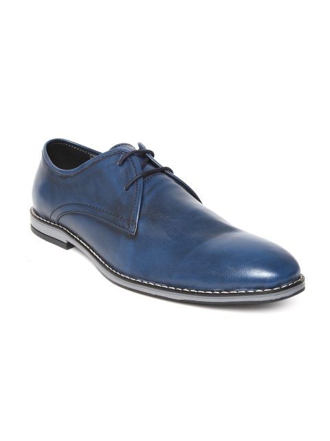 

American Swan Men Blue Leather Casual Shoes