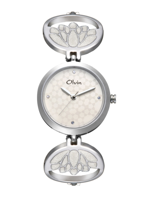 

Olvin Women White Dial Watch 16128-SM01