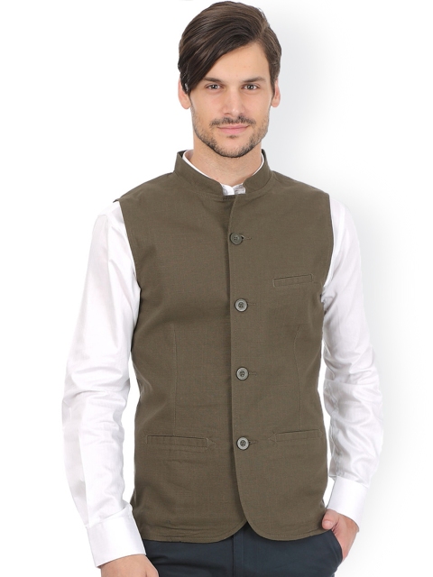 

Basics Men Green Waistcoat