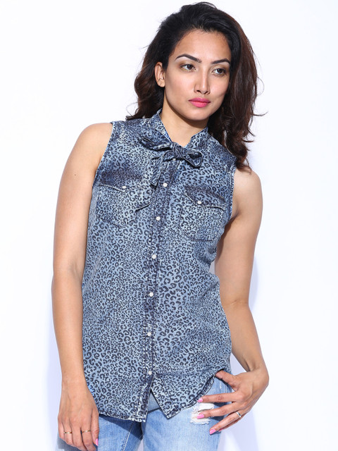 

GAS Blue Printed Shirt