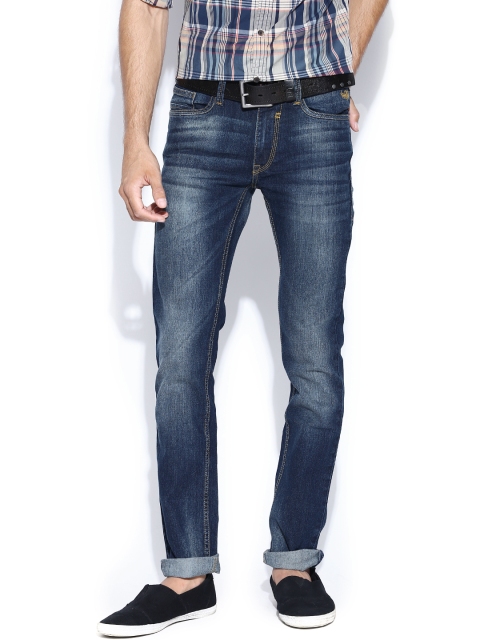 

Flying Machine Navy Washed Jackson Skinny Stretchable Jeans, Navy blue