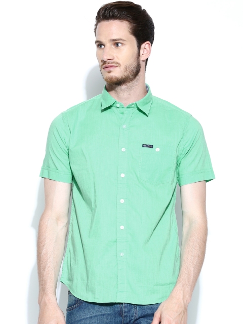 

Flying Machine Green Casual Shirt