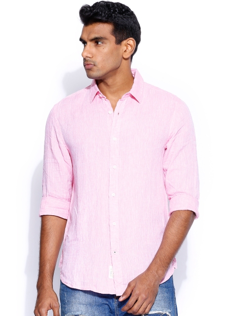 

Jack & Jones Pink Slim Fit Linen Casual Shirt