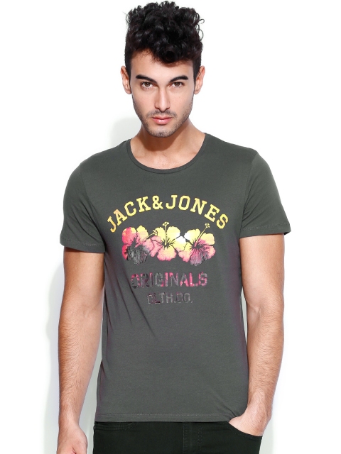 

Jack & Jones Charcoal Grey Printed T-shirt