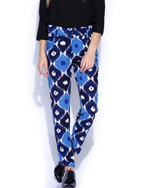 

Tokyo Talkies Blue Printed Trousers