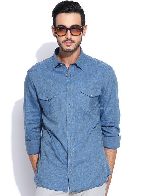 

Blackberrys Blue Slim Fit Casual Shirt