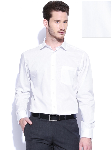 

Blackberrys White Self-Striped Slim Fit Formal Shirt
