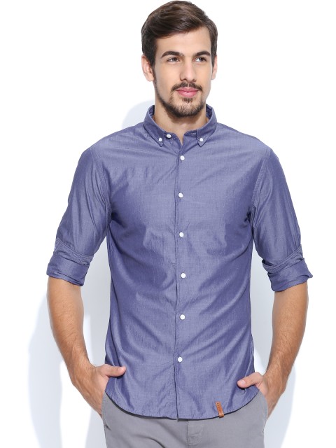 

Blackberrys Blue Trim Fit Casual Shirt