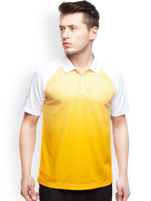 

Alcis Men Orange & White Printed Slim Fit Polo T-shirt