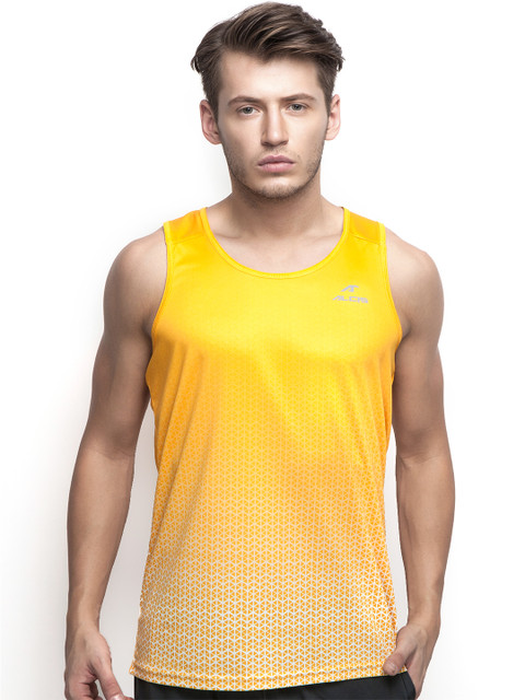 

Alcis Men Yellow Sleeveless Printed Slim Fit T-shirt