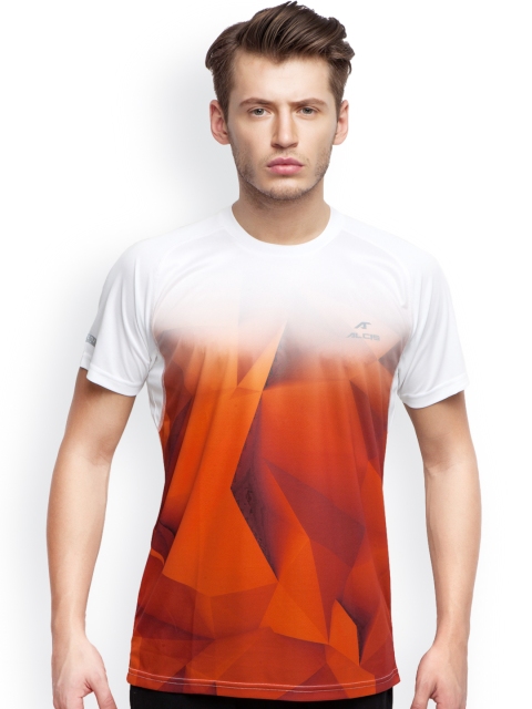 

Alcis Men Orange & White Printed Slim Fit T-shirt
