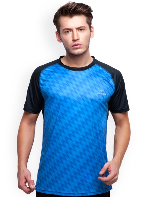 

Alcis Men Blue & Navy Frequency Rush Printed Slim Fit T-shirt