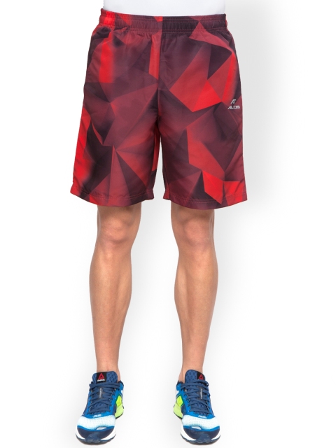 

Alcis Men Red Printed Slim Fit Running Shorts