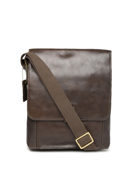Hidesign Brown Leather Sling Bag available at myntra for Rs.5171