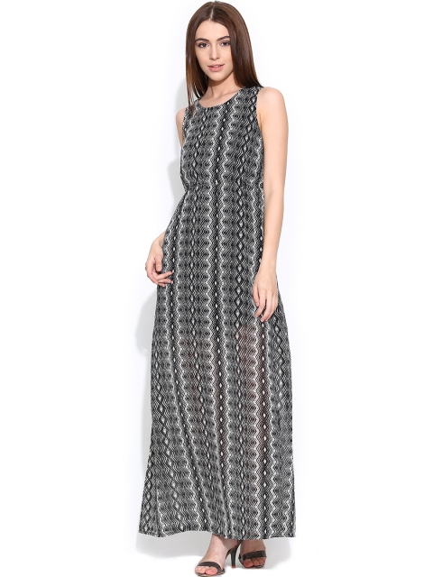 

ONLY Black & Off-White Printed Maxi Dress