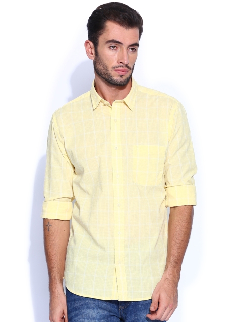 

IZOD Yellow Checked Slim Fit Casual Shirt