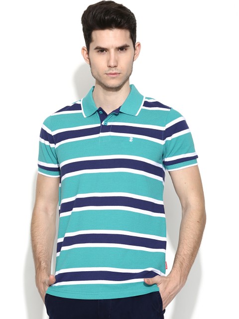 

IZOD Blue & White Striped Polo T-shirt