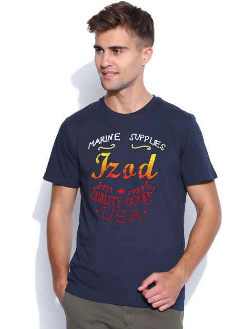 

IZOD Navy Flock Printed T-shirt, Navy blue