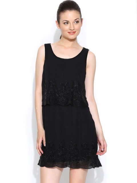 

Vero Moda Black Beaded Layered Dress