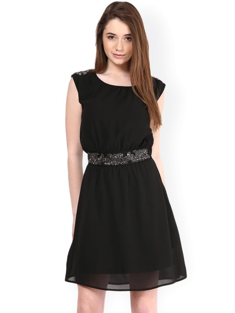 

Harpa Black Fit & Flare Dress