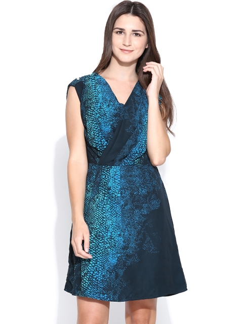 

Annabelle by Pantaloons Blue Animal Printed Wrap Dress