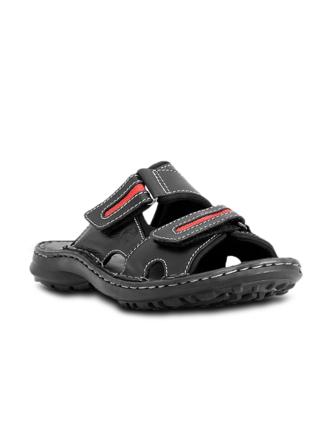 

Ventoland Men Black Leather Sandals