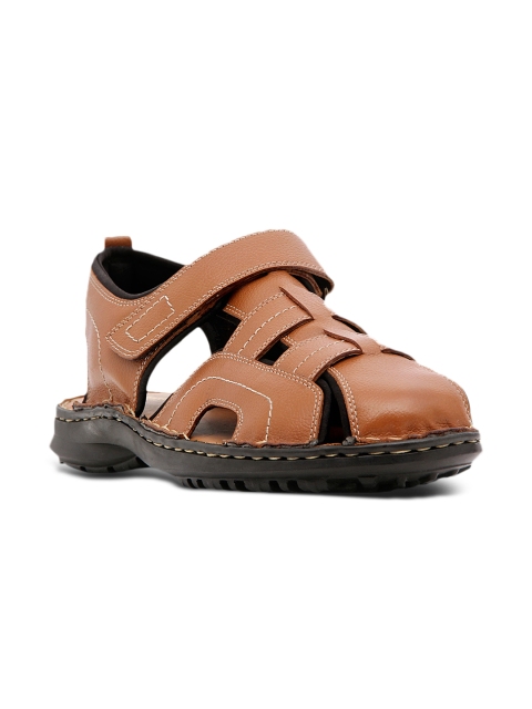 

Ventoland Men Tan Brown Leather Sandals