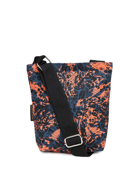 

Kanvas Katha Blue & Black Printed Sling Bag