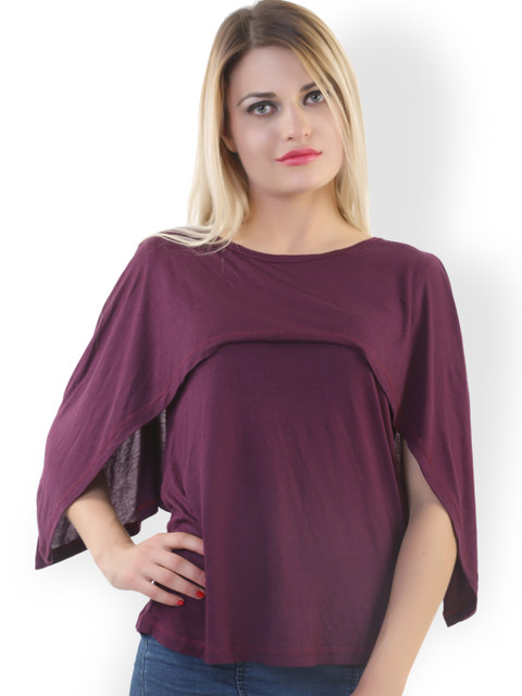 

Belle Fille Purple Cape Sleeve Top