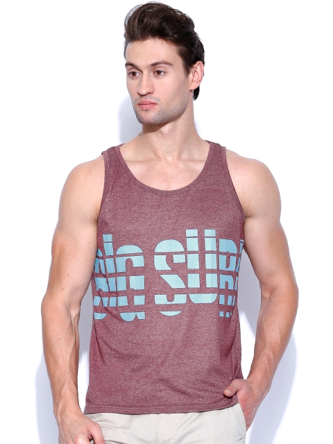 

Locomotive Maroon Melange Printed T-shirt