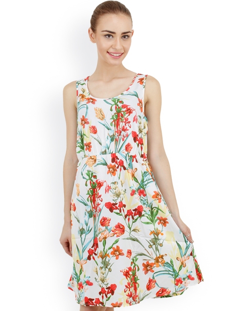 

Hapuka White Floral Print Fit & Flare Dress