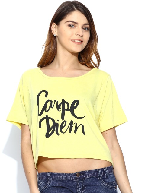 

Van Heusen Woman Yellow Printed Crop Top