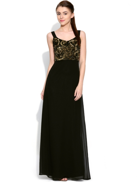 

Vero Moda by Karan Johar Black Sequinned Maxi Dress