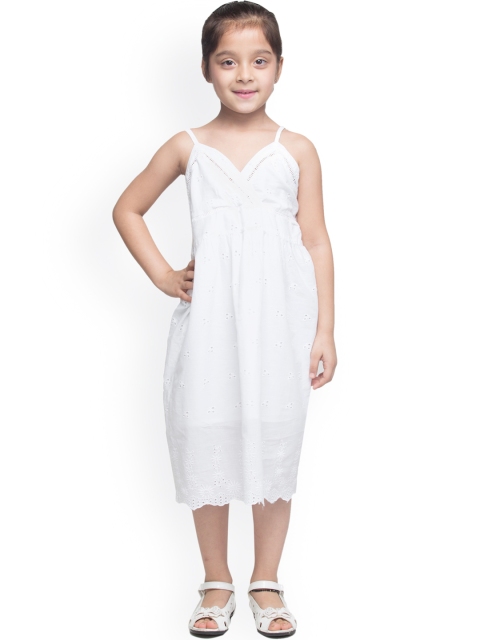 

Oxolloxo Girls Off-White Embroidered Shift Dress
