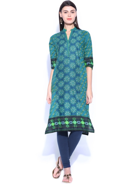 

Vishudh Green Printed Kurta