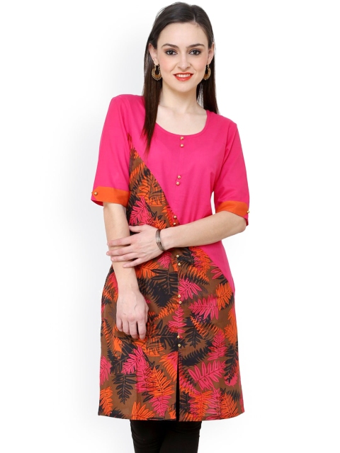 

Pannkh Pink Printed Kurta