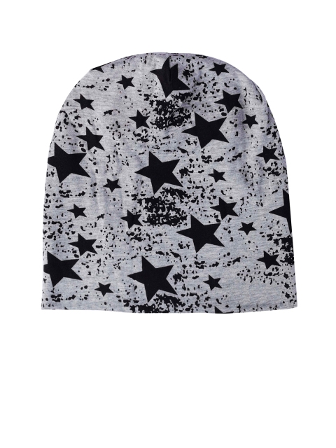 

NOISE Unisex Grey Melange Star Print Beanie