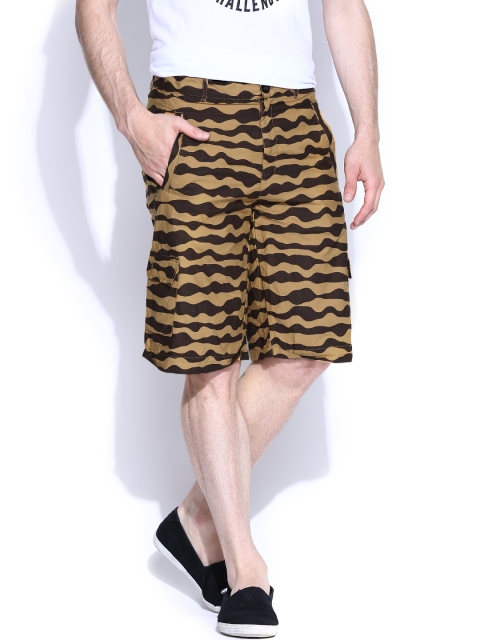 

Pure Play Brown Printed Cargo Shorts