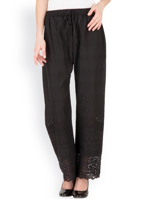 

Castle Women Black Embroidered Straight Palazzo