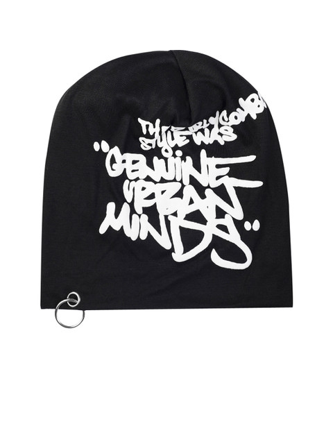 

NOISE Unisex Black Printed Beanie
