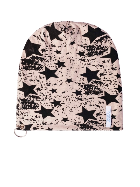 

NOISE Unisex Beige & Black Printed Beanie