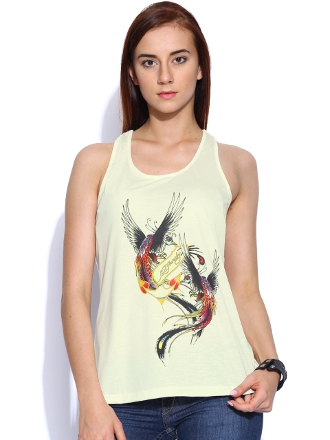 

Ed Hardy Off-White Printed Top