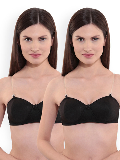 

Floret Pack of 2 Black Padded Bras
