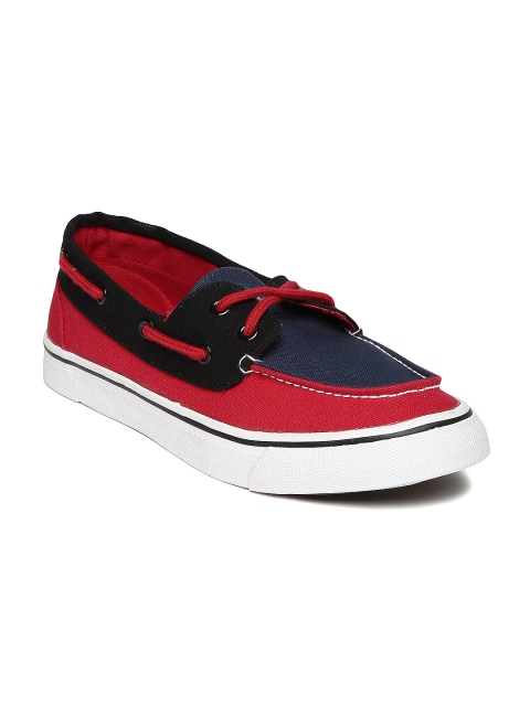 

Mast & Harbour Unisex Navy & Red Boat Shoes, Navy blue