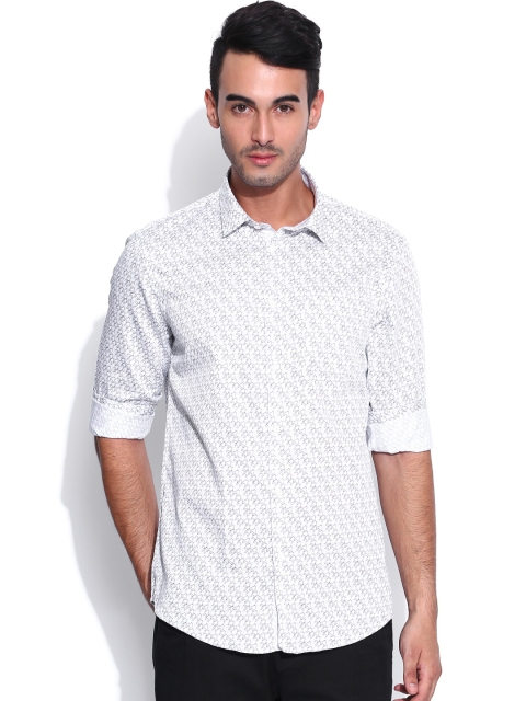 

Arrow New York Off-White & Black Printed Slim Fit Casual Shirt